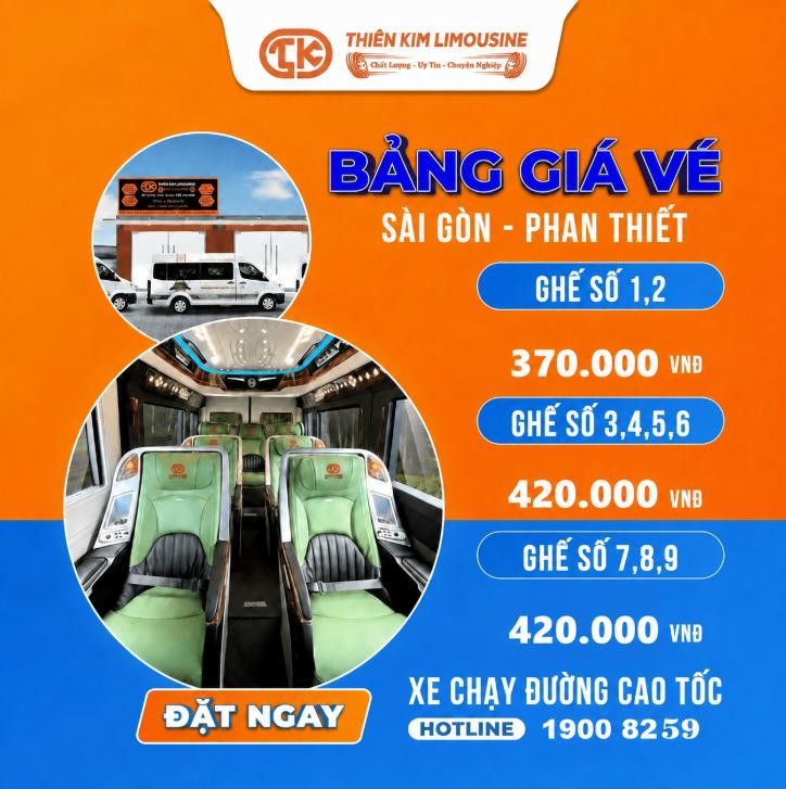 Bảng giá xe limousine sài gòn đi Phan Thiết và ngược lại